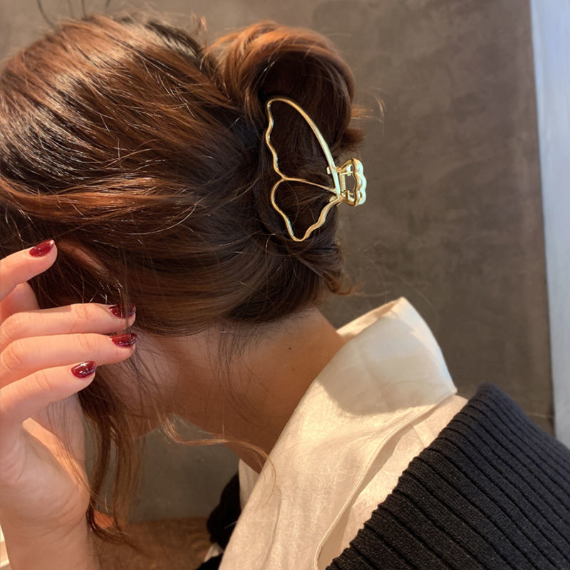 Korean ins pearl hairpin women's back big net red hair shark catcher clip clip clip top clip headdress