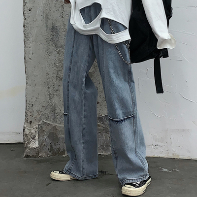 Non real shot spring and summer net red jeans female personality high waist SLIM STRAIGHT pants slim Harem Pants