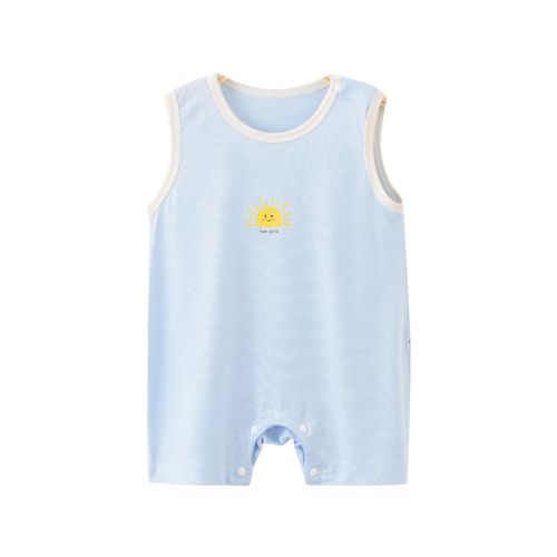 Baby summer sleeveless one-piece vest newborn short sleeved Khaki creeper super cute clothes children's summer thin