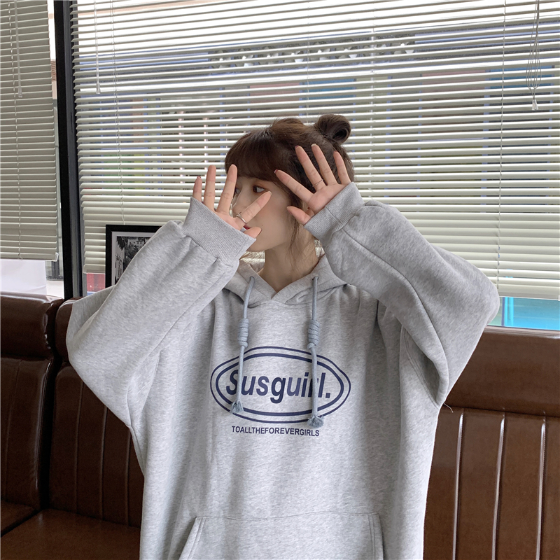 Thin / thickened sweater female student Korean version Plush thickened versatile Harajuku jacket