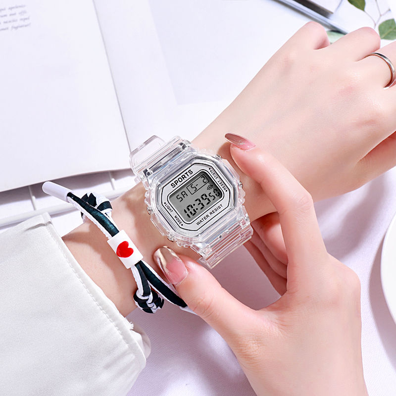 Avocado Green LED watch female Unicorn best friend alarm clock student cute girl heart luminous electronic watch