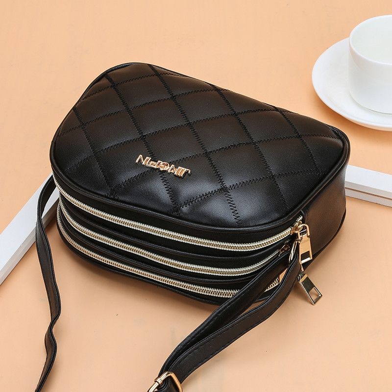 New fashion three layer large capacity rhombus bag single shoulder bag women's bag
