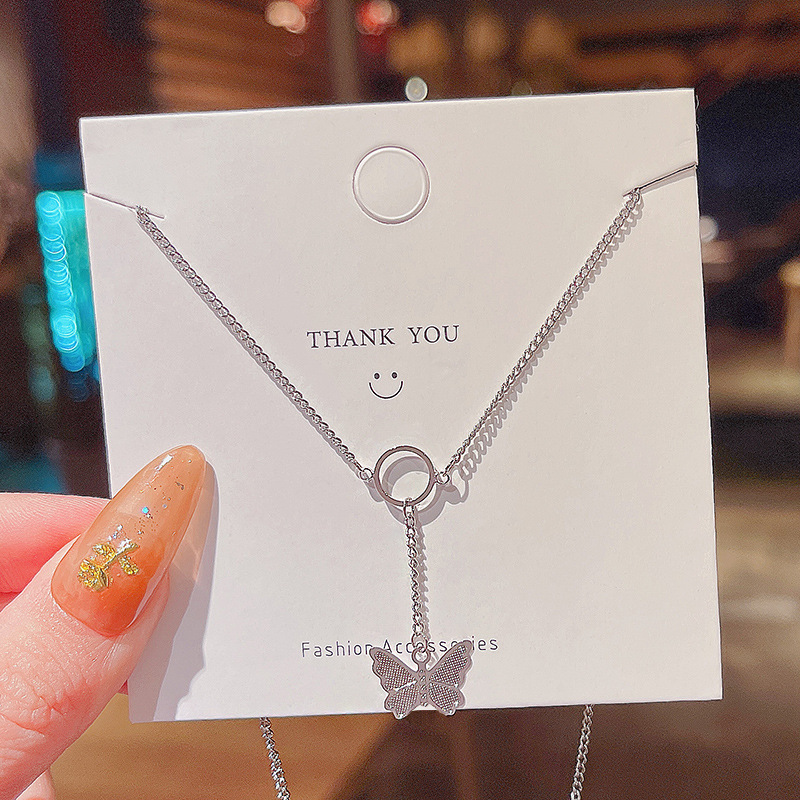 Tiktok ins design, silver necklace, necklace, necklace, necklace, necklace, necklace, necklace, etc.