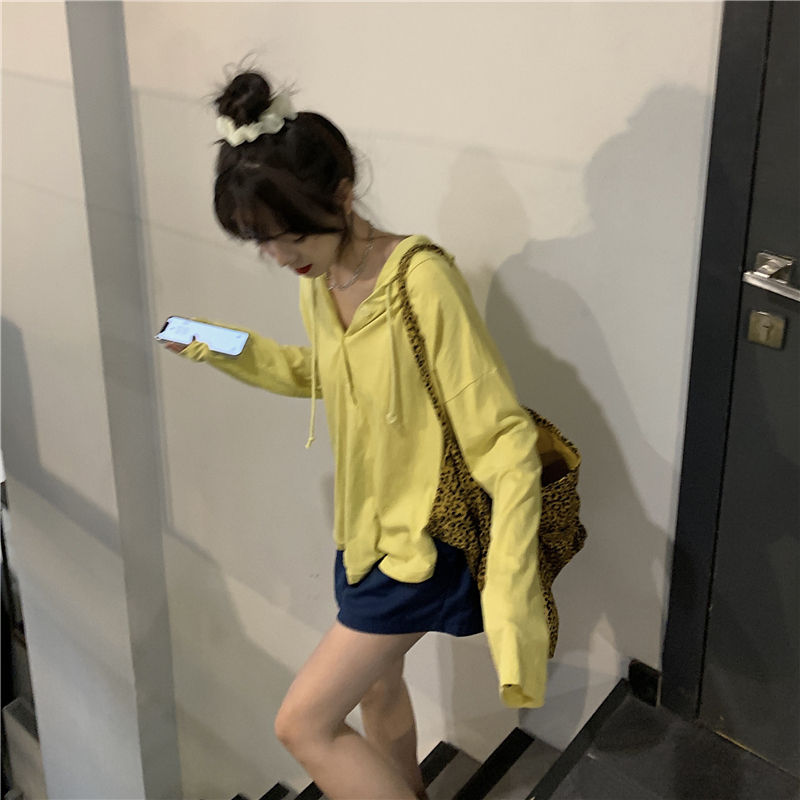 Real shot hooded sunscreen shirt women's summer 2021 new Korean loose long sleeve T-shirt thin top