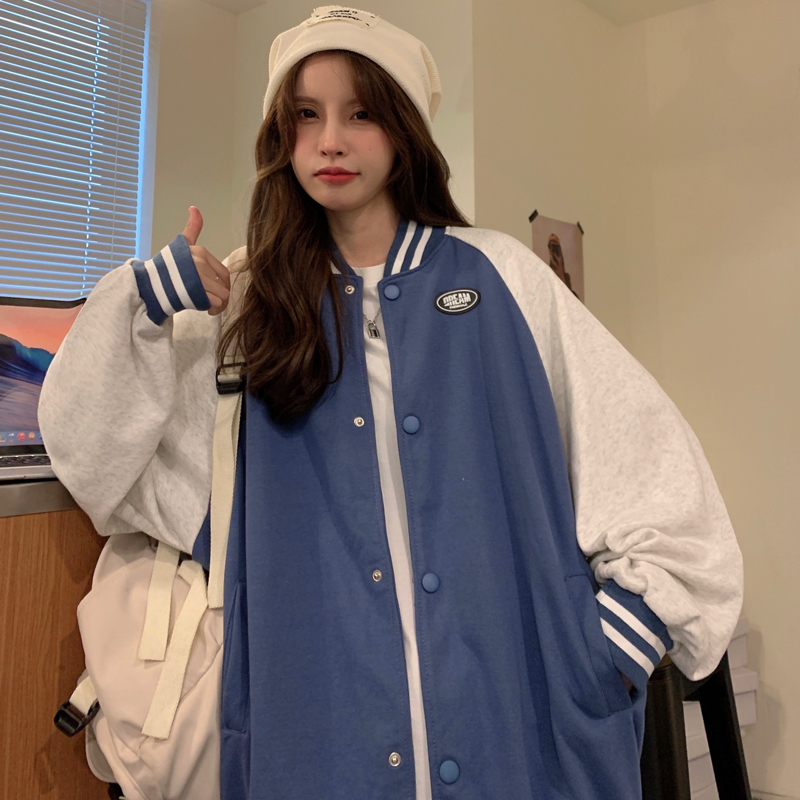Real price Baseball Jacket Women's autumn loose retro jacket