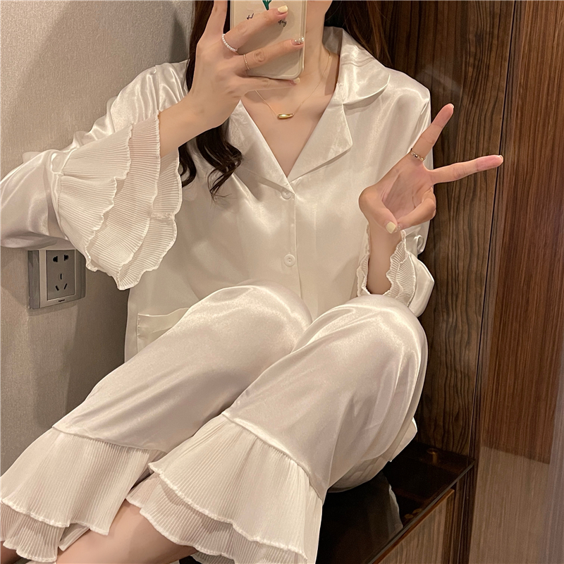 Real shooting lovely spring and autumn style pajamas women's autumn 2021 new high-grade sexy home clothes set