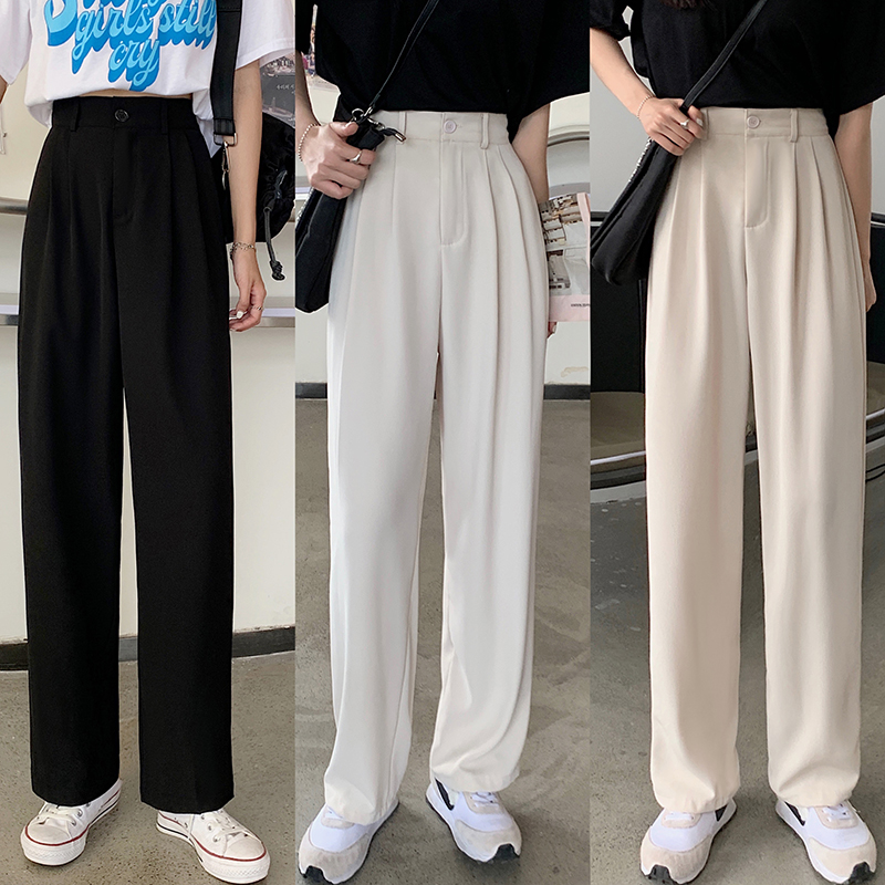 Real price: 2021 summer new suit pants with high waist and thin elastic waist