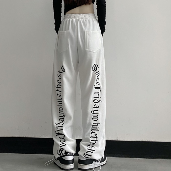 Real shooting 2021 new autumn Minnie cashmere high waist sweatpants women's versatile drawstring loose women's pants