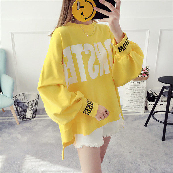 Net Hongyuan Sufeng large fat mm student bubble sleeve long sleeve sweater women's coat loose top women