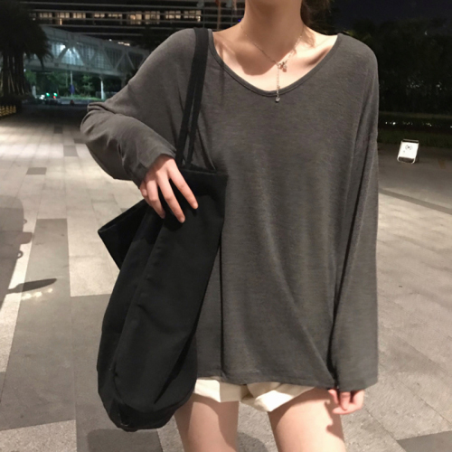 2021 fall loose and versatile long sleeve T-shirt for women