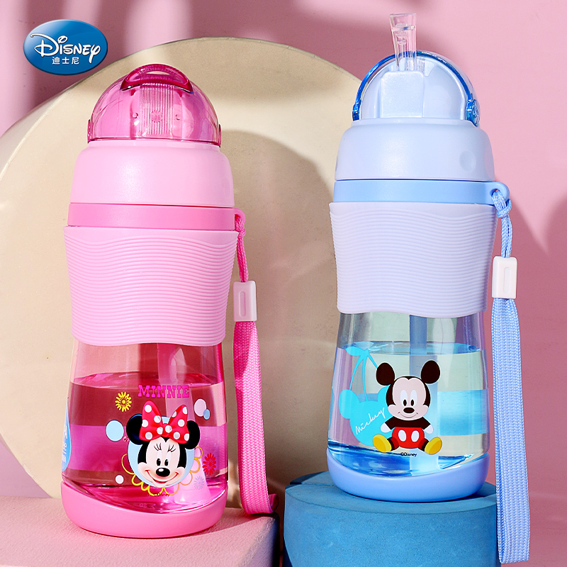 Disney children's water cup straw cup summer fall proof children's water bottle girl drinking cup boy baby water bottle