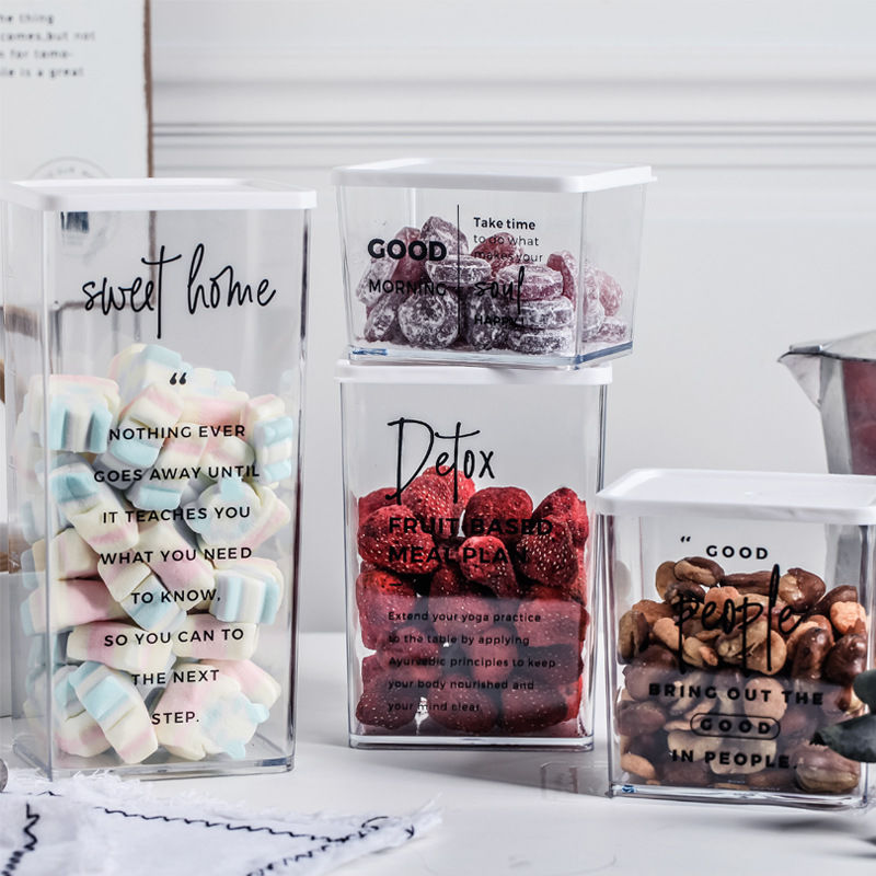 Nordic snacks nuts with lid storage box refrigerator plastic sealed box food candy grains beans storage bottle