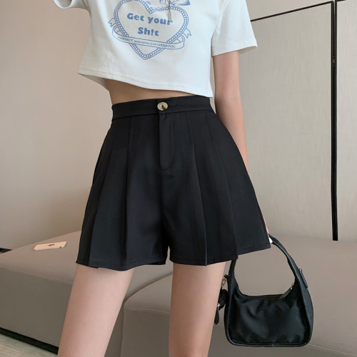 Real price 2021 new summer high waist loose and thin wide A-line suit pants skirt