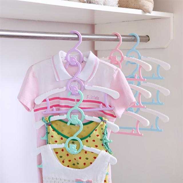 Telescopic folding hanging children's clothes rack children's clothes rack hanging clothes rack drying clothes rack newborn non slip clothes rack