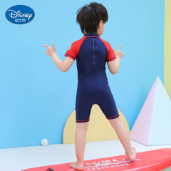 Disney children's Swimsuit Boys' one-piece Spiderman hot spring swimsuit kids' sun protection and quick drying equipment