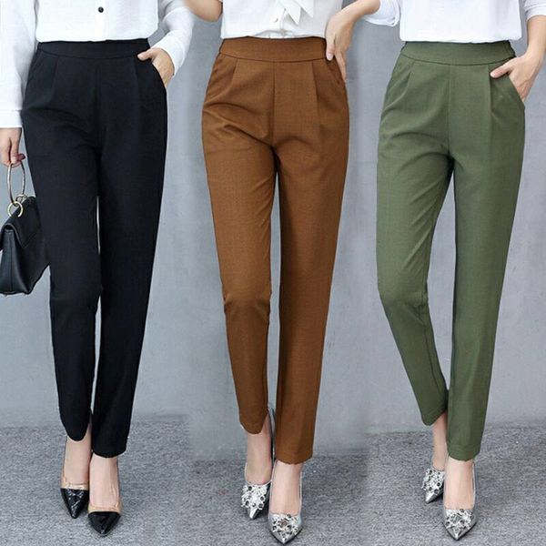 2021 spring and autumn new slim elastic Harlan pants loose large Korean versatile pants casual trousers women