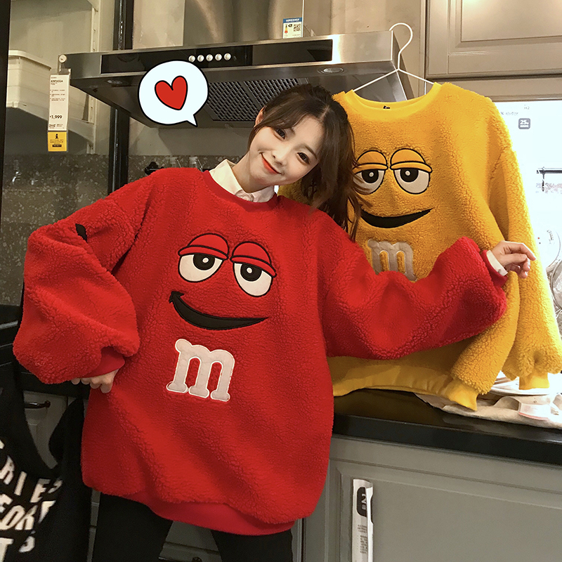 2021 new autumn and winter Japanese and Korean lamb wool sweater female cute Pullover Korean version loose lazy style student trend
