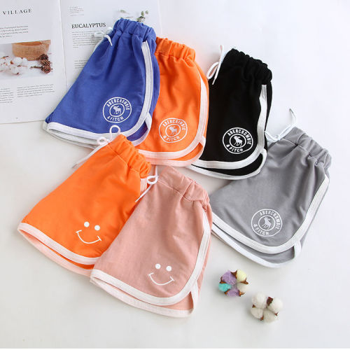 Children's shorts men's and girls' pants summer new thin breathable cotton hemp children's three point beach shorts