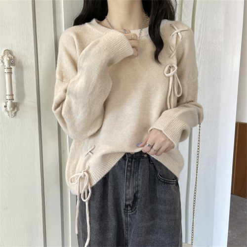 Real price and real shooting new loose long sleeve sweater women's lazy and gentle style jacket in early autumn