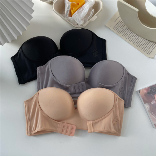 Real price real shot Strapless beautiful back underwear traceless small chest gathered on the support anti-skid invisible bra