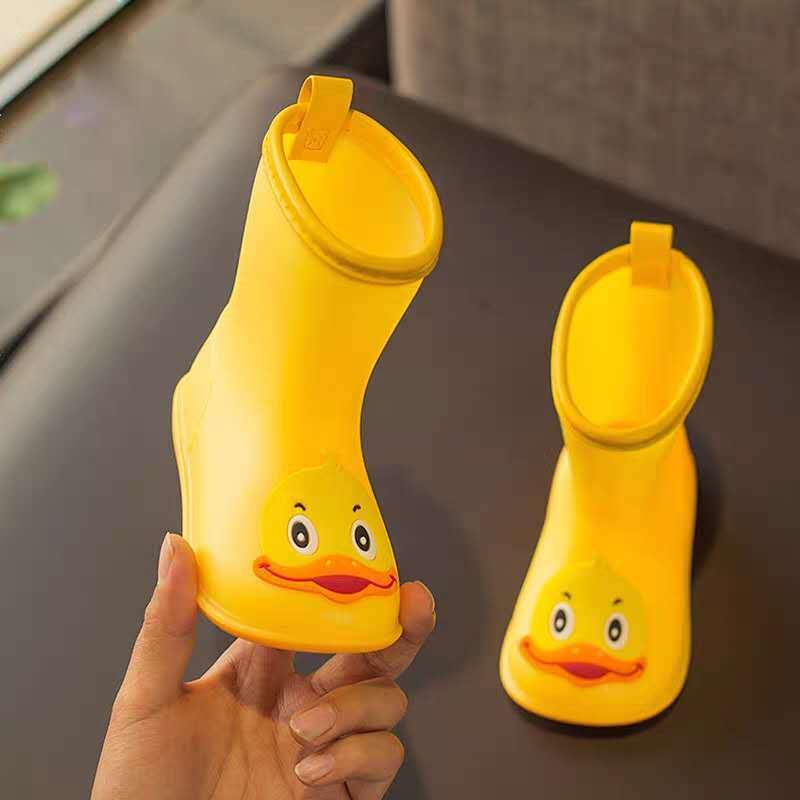 Four seasons children's rain shoes small yellow duck rain boots 2-7 years old boys and girls non slip waterproof cartoon rain shoes children's rubber shoes