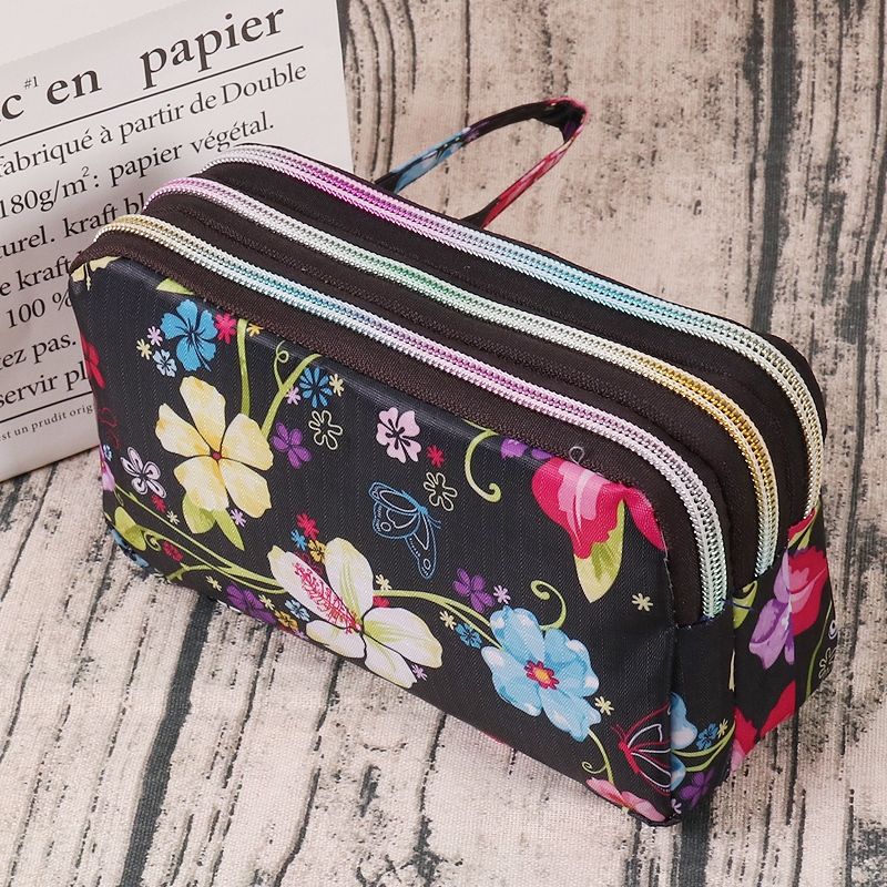 Women's new hand purse women's small purse long small purse three layer zipper hand bag large screen mobile phone bag