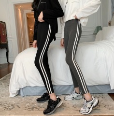 Real shot real price versatile ~ thickened Plush ~ two bar sports pants tight outer sports Leggings