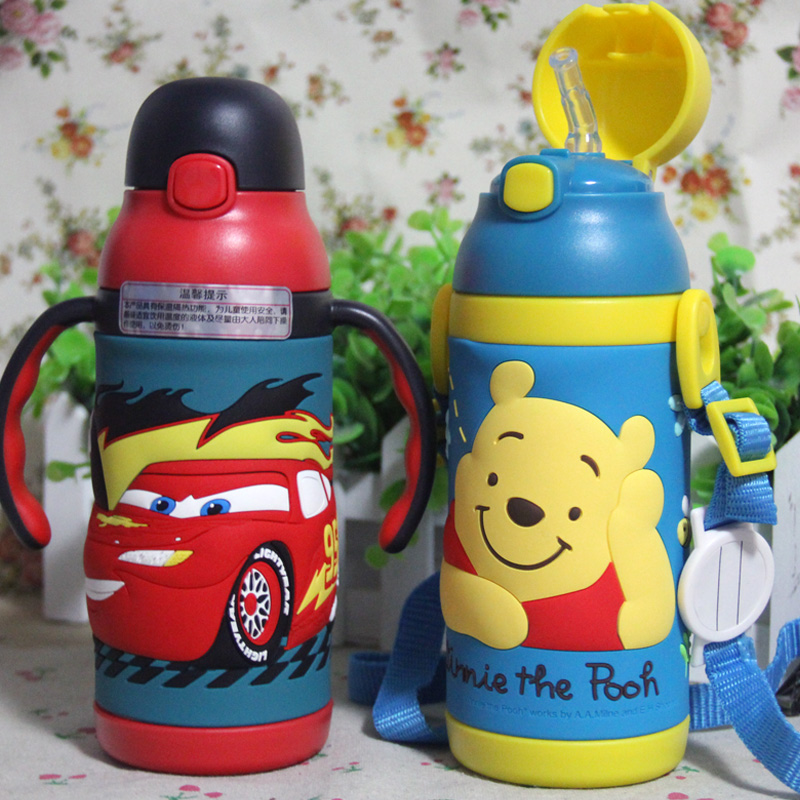 Disney Baby water cup children's thermos cup with straw kindergarten 3-year-old 2-year-old water bottle baby water bottle out