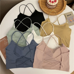 Real shot no less beautiful back suspender vest for women's new sexy cross in spring and summer