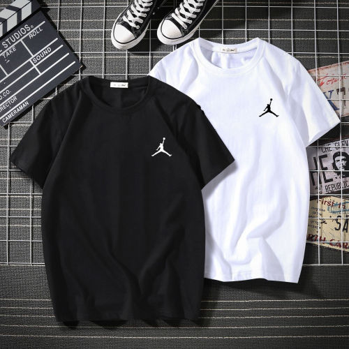 AJ Jumpman short sleeve t-shirt men's fashion couple summer casual loose print top student basketball T-shirt