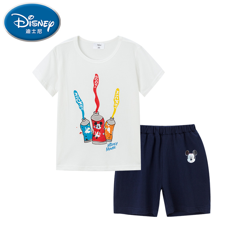 Disney 2021 summer new children's T-shirt boys' and girls' cotton short sleeve suit middle school kids' Sports Top