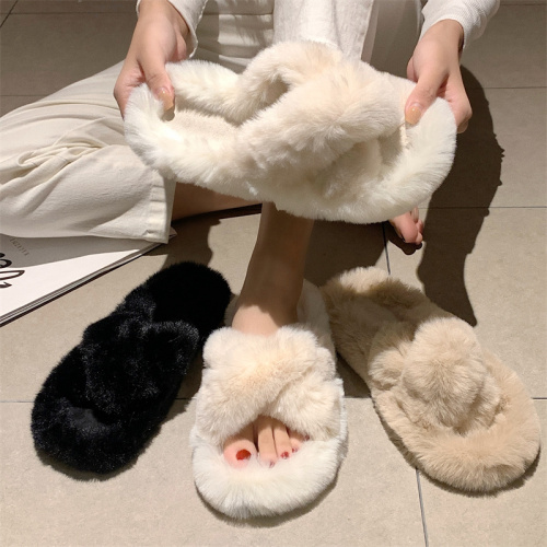 Real shooting special price does not reduce plush slippers. Women wear ins trendy net red home indoor cotton slippers