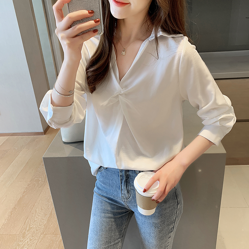 Real shot ~ new pure color Korean design of 2021 autumn dress