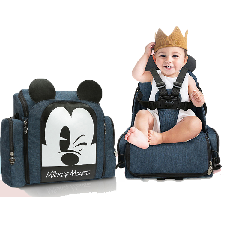 Disney Mommy backpack multi function large capacity baby sitting stool new portable dining chair for mother and baby