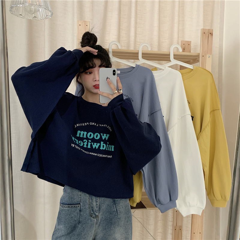 Real price official figure autumn design feeling thin long sleeve short sweater women's fashion
