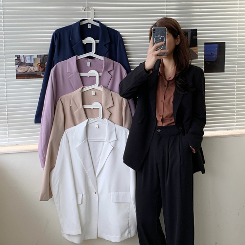 Real shooting of new autumn loose temperament long sleeve suit coat leisure suit top real price
