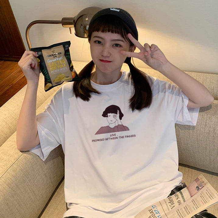 Summer new letter short sleeve T-shirt Korean loose T-shirt