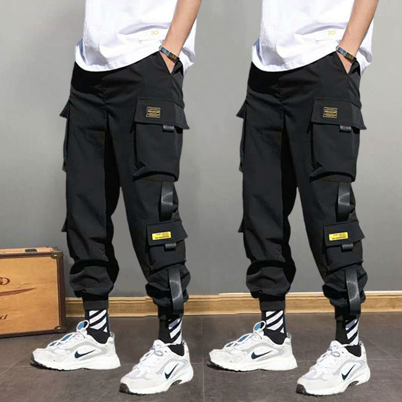 Corset overalls men's fashion brand student sports pants chubby handsome men's Pants Capris summer thin casual Harem Pants