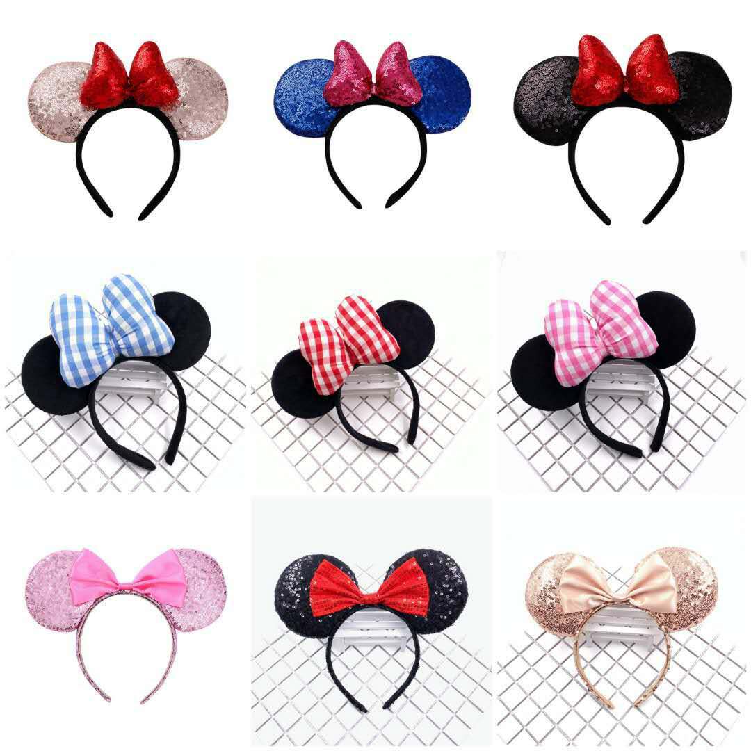 Disney hairband amusement park the same star dailu rabbit ear headband Mickey bow headdress for girls