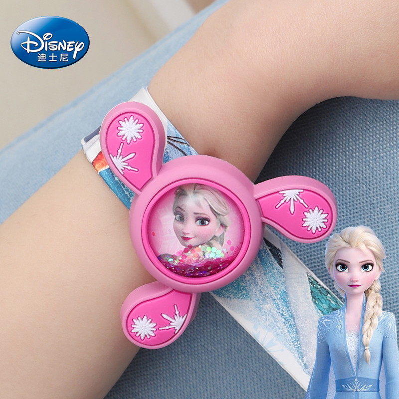 Disney anti mosquito Bracelet children's spinning quicksand top Princess watch baby cartoon hand ring toy Pa Pa ring