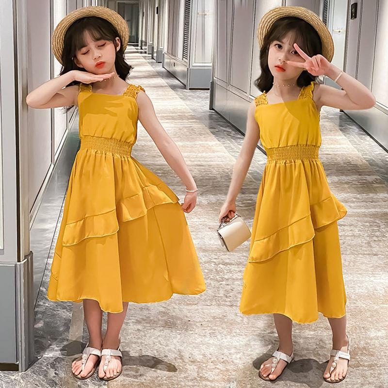 Summer new girl's dress children's dress summer net red chiffon girl princess skirt