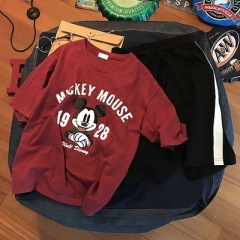 Mickey short sleeve T-shirt women's summer clothes Korean version ins fashion lazy style BF loose ulzzang versatile half sleeve clothes