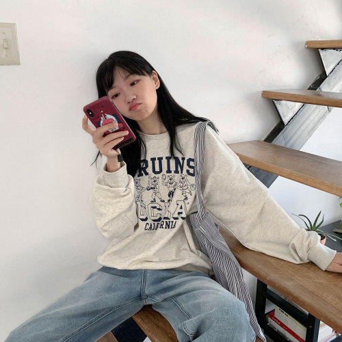 Official figure autumn new printed cartoon Japanese ancient sweater women's spring and autumn clothes