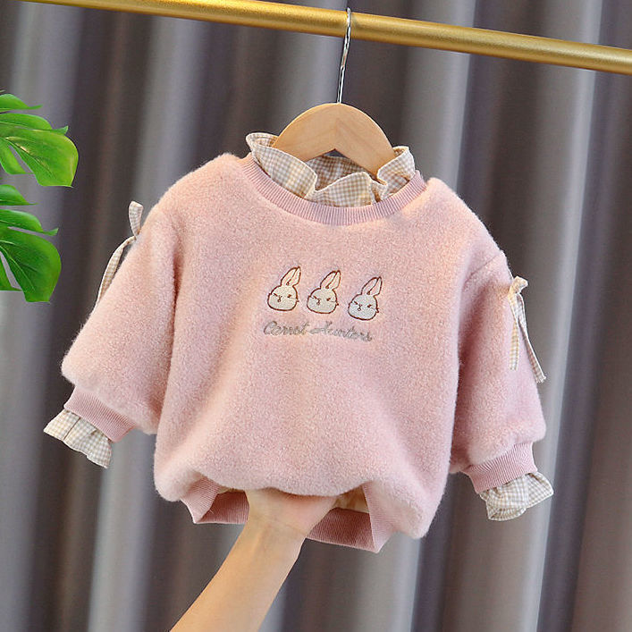 Girls' two pieces of sweater with cashmere
