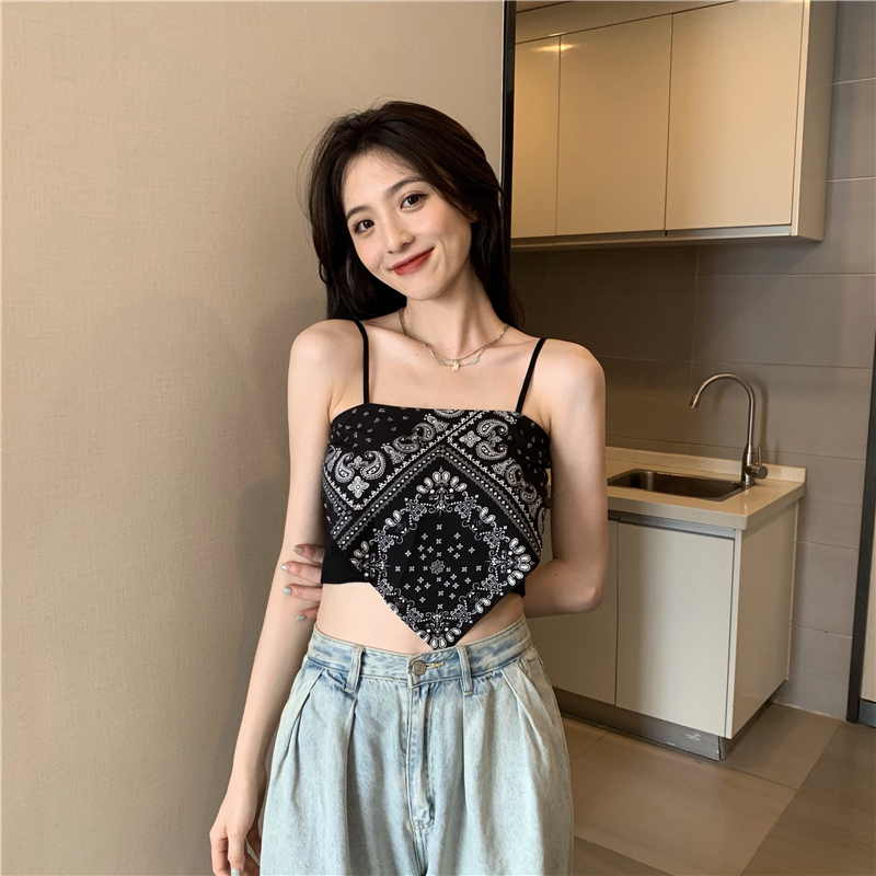 Real price hot girl style cashew flower suspender waistcoat for women's jacket and new summer style 2021
