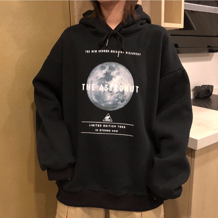 Plush hooded sweater women's spring and autumn Korean version loose lazy large size net infrared cover Harajuku tide students