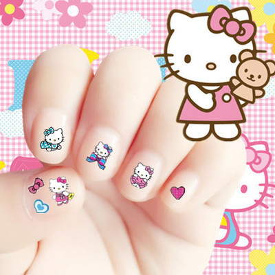 Nail stickers waterproof children's nail stickers KT cat girl cute baby cartoon environmental protection stickers Snow Princess