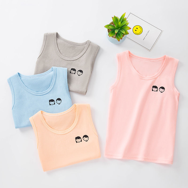 [two pieces] children's cotton summer Vest Boys and girls bottomed children's sleeveless underwear spring and autumn thin