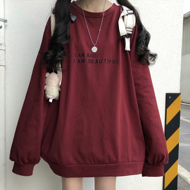 Thin round neck long sleeve sweater women's autumn new loose Korean version