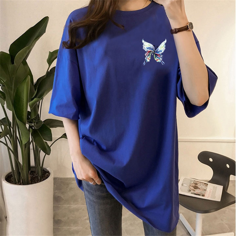 10 color summer Korean loose new fashion short sleeve student lazy printing medium long short sleeve T-shirt blouse